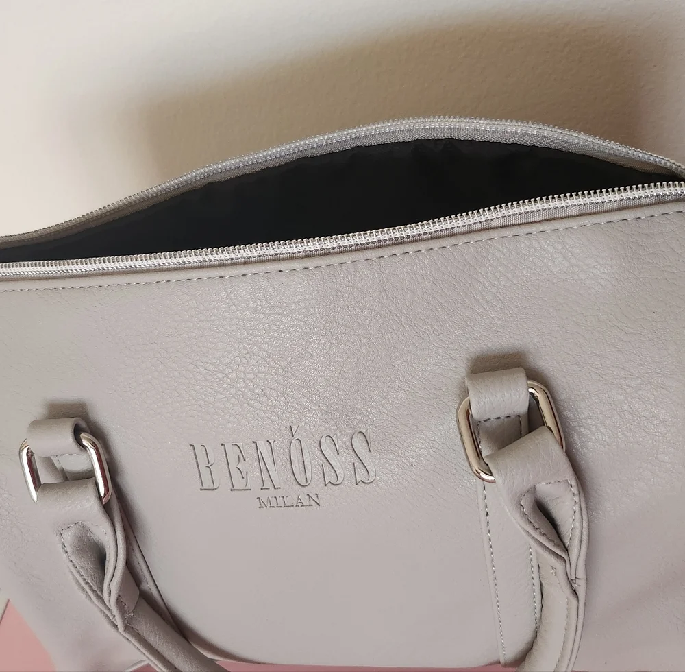 New Benoss Gray Vegan Leather Handbag
